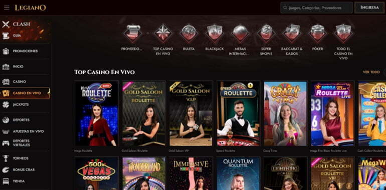Legiano casino Chile ofrece mesas en vivo